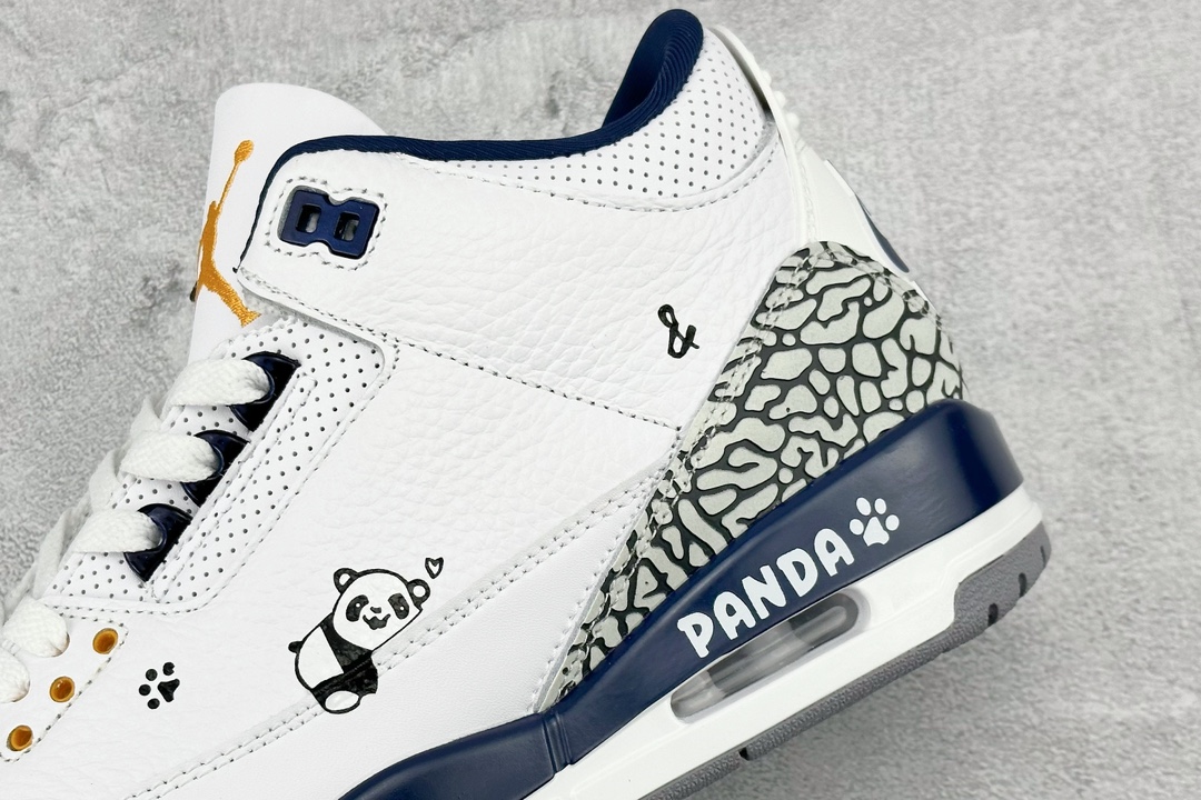 Air Jordan 3 Retro ”Lazy Panda” Chinese style special hand-painted/private customization CT8532-148