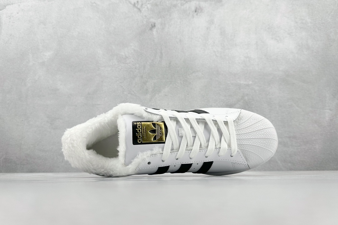 Adidas Originals Superstar classic retro shell toe sneakers gold label plus velvet version C77124