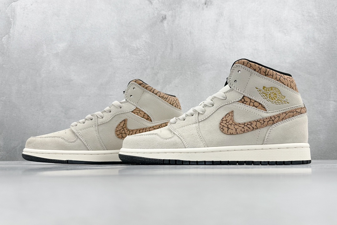 Air Jordan AJ1 Mid White Brown DZ4129-102