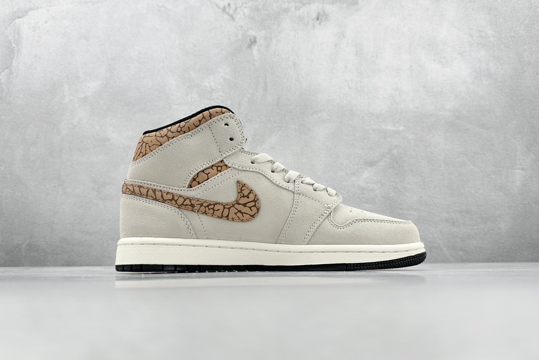 Air Jordan AJ1 Mid White Brown DZ4129-102