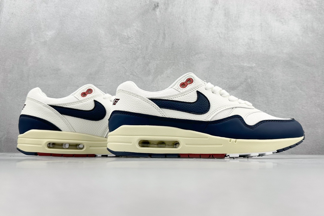 Nike Air Max 1 white, blue and yellow retro casual running shoes FD2370-110