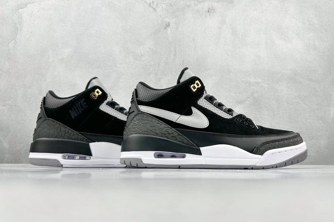 240 5A Air Jordan 3 Retro Tinker “Black Cement” 3M反光 黑水泥 CK4348-007