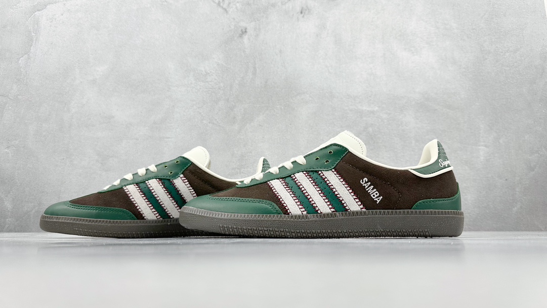 notitle x Adidas Originals Samba OG green and brown joint samba training shoes ID6022