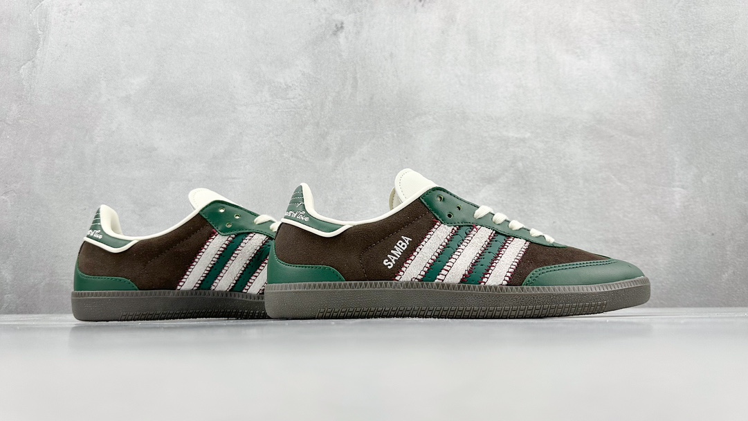 notitle x Adidas Originals Samba OG green and brown joint samba training shoes ID6022