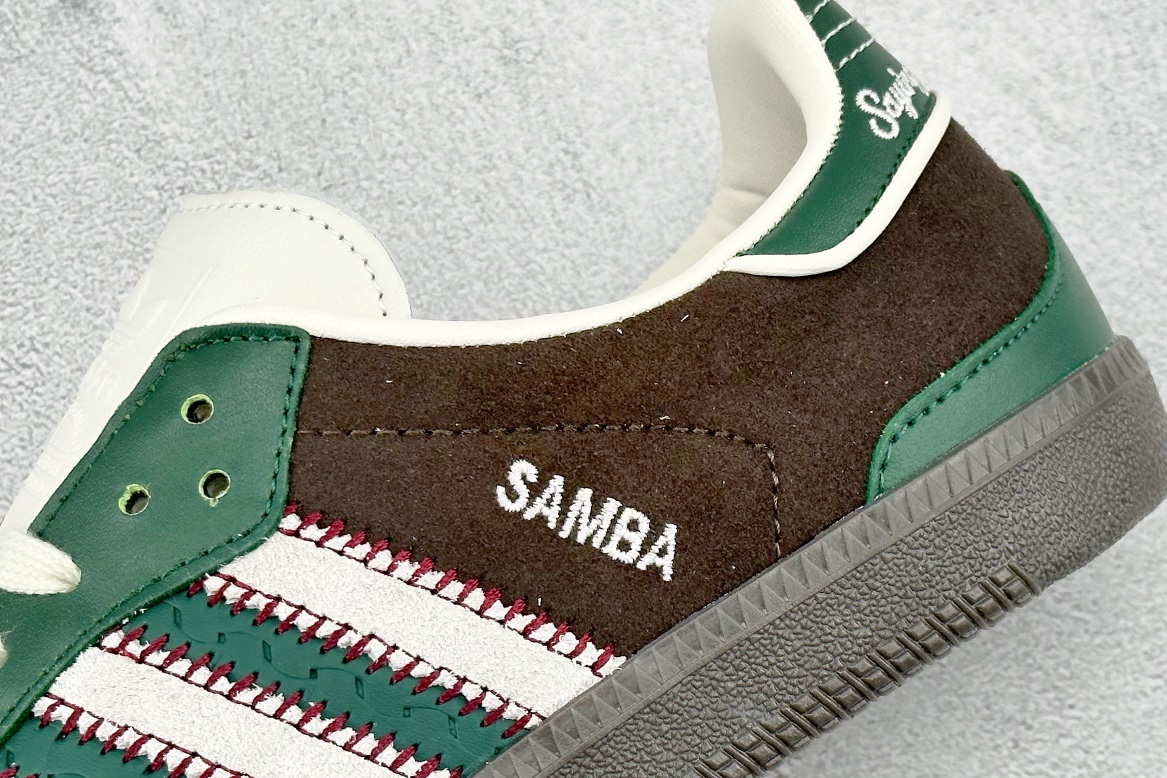 notitle x Adidas Originals Samba OG green and brown joint samba training shoes ID6022