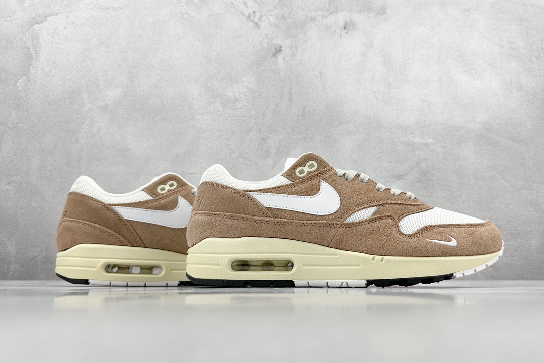 Nike Air Max 1 White Brown Suede Retro Casual Running Shoes FQ8150-133