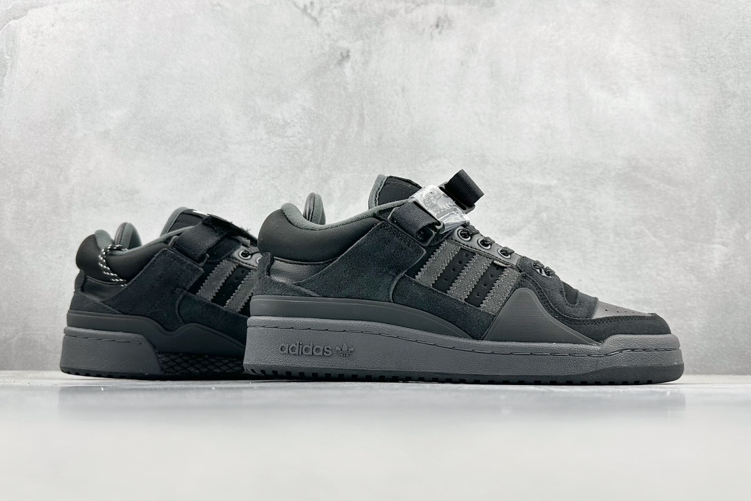 Bad Bunny x Adidas Originals Forum Low Black Grey GW5021