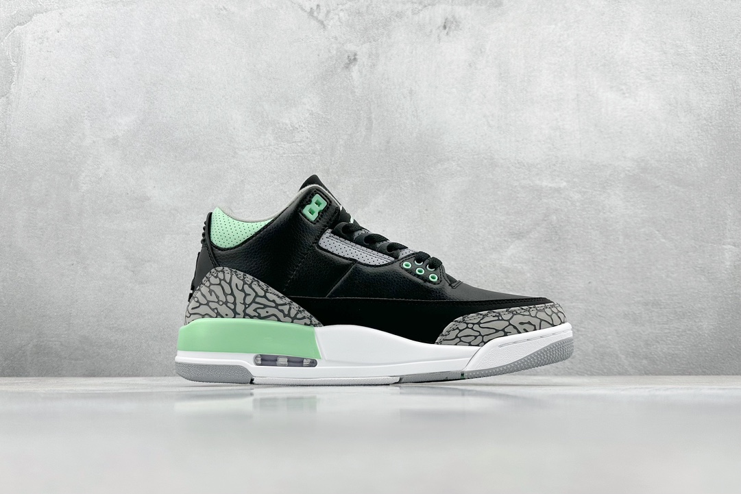 Air Jordan AJ3 Retro Black Mint Green CT8532-031