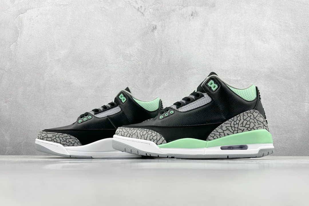 Air Jordan AJ3 Retro Black Mint Green CT8532-031