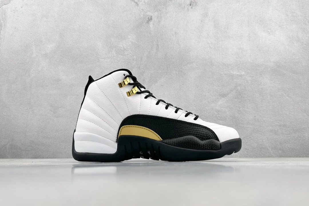 JH Air Jordan 12 ”Royalty” black and white gold buckle AJ12 Joe 12 men's cultural basketball shoes CT8013-170