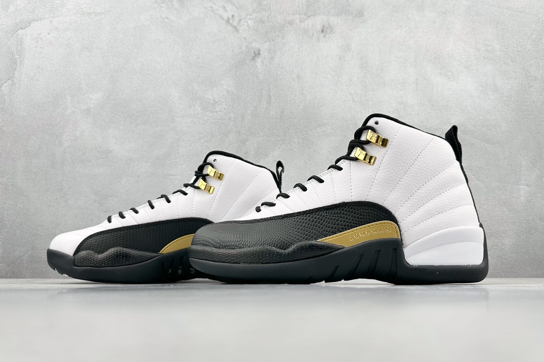 JH Air Jordan 12 ”Royalty” black and white gold buckle AJ12 Joe 12 men's cultural basketball shoes CT8013-170