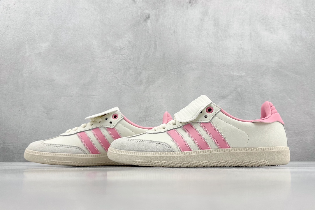 YH Adidas Originals Samba Humanrace Samba Classic Sneakers ”White and Powder Long Tongue” ID3127