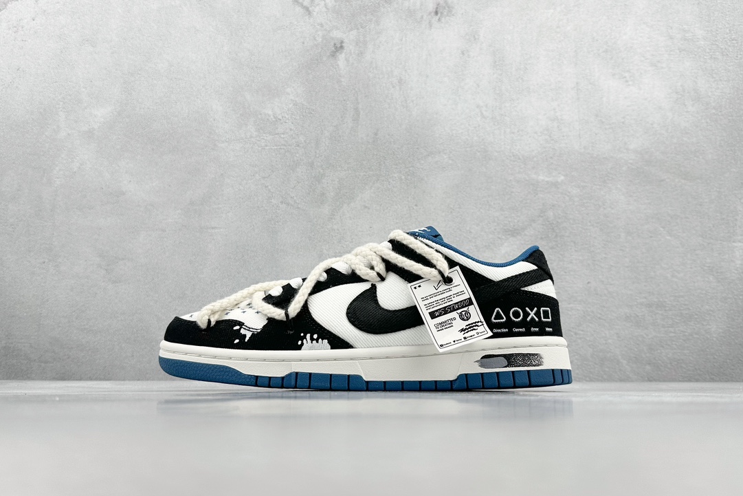 Nike Dunk Low Retro ”Industrial Blue” 水洗牛仔 涂鸦 SB绑带低帮休闲板鞋 DV0834-101