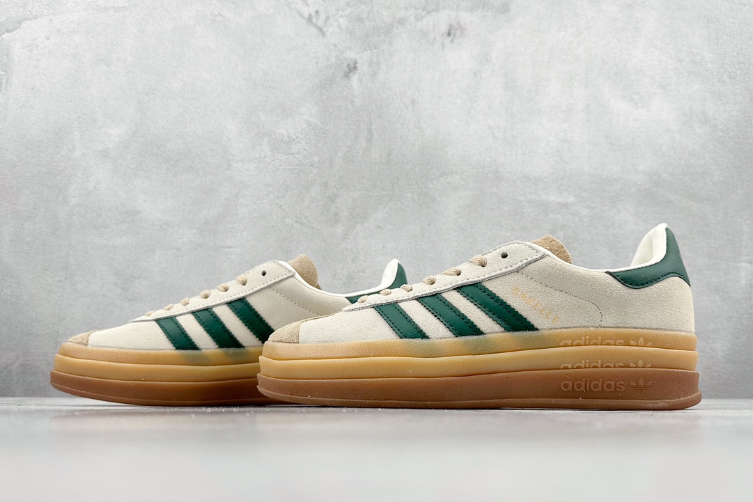 Adidas Originals Gazelle Bold clover thick sole casual non-slip wear-resistant low-top sneakers ID7056