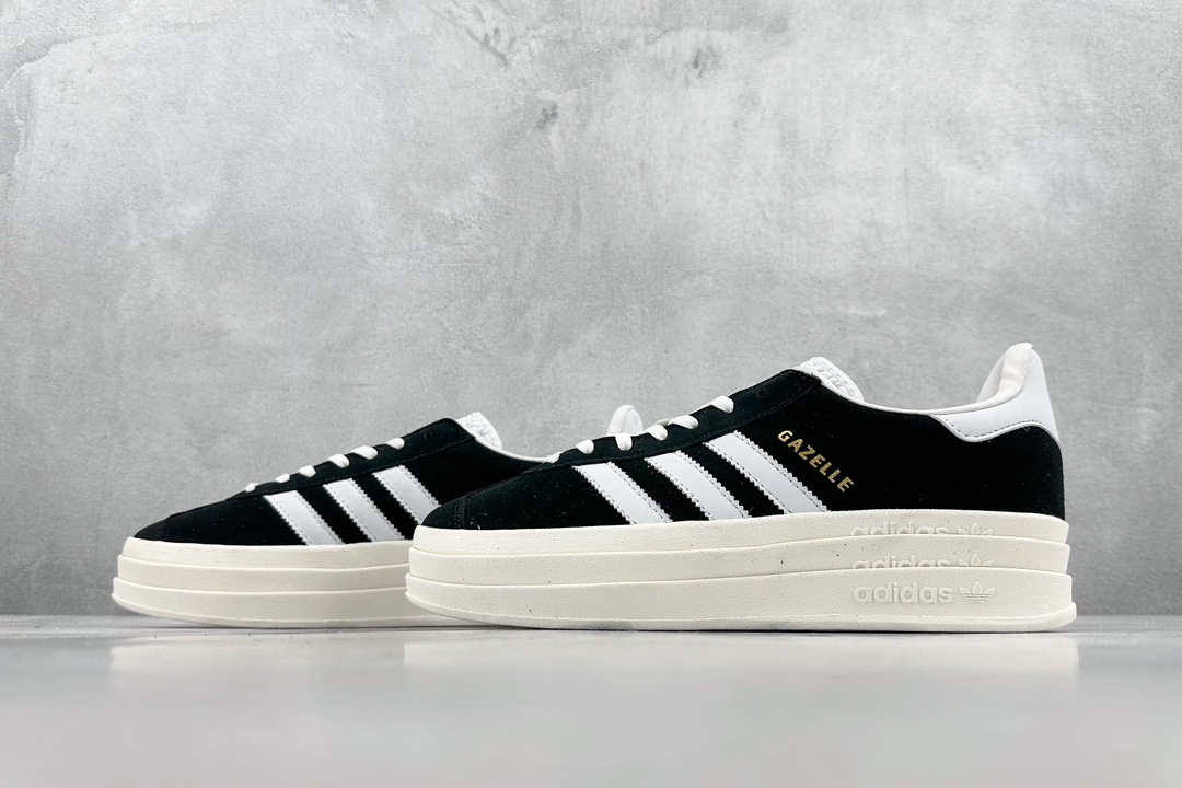 Adidas Originals Gazelle Bold clover thick sole casual non-slip wear-resistant low-top sneakers HQ6912