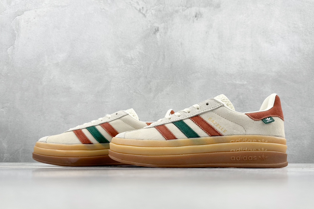 Adidas Originals Gazelle Bold clover thick sole casual non-slip wear-resistant low-top sneakers IG3685