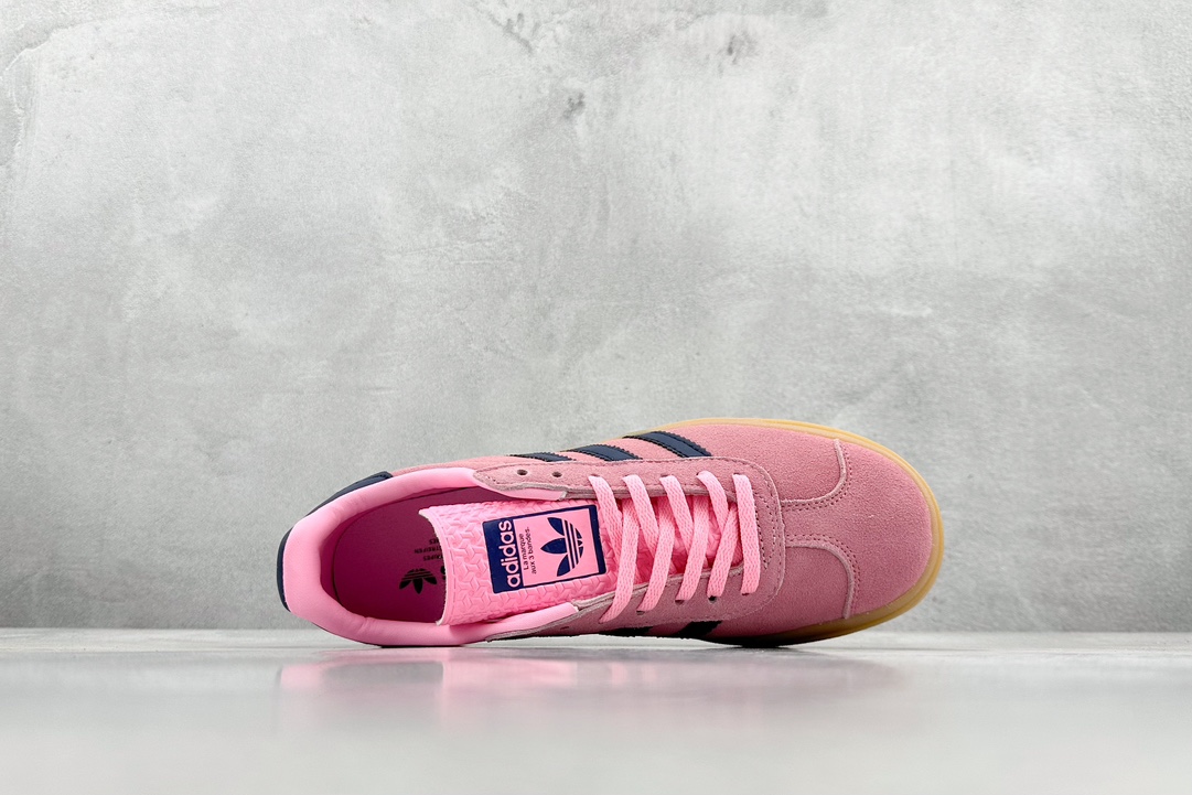 YH Adidas Originals Gazelle Bold W ”Rose Pink Navy Blue Rubber Sole” HO6122