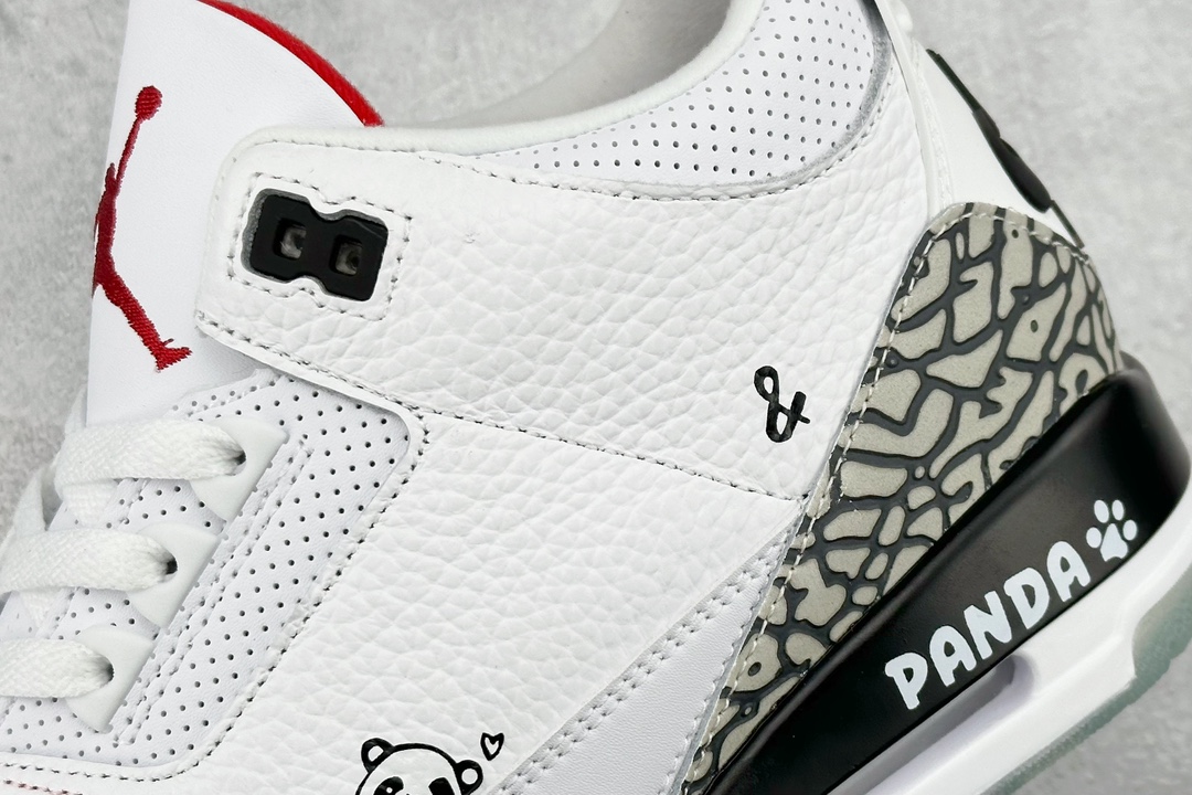 Air Jordan 3 Retro ”Lazy Panda” Chinese style special hand-painted / private customization 923096-101