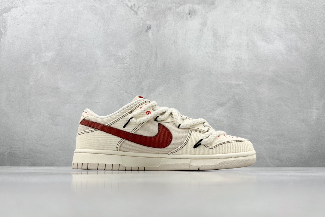 Nike Dunk Low 天使刺子绣 灰棕红 DV0834-100