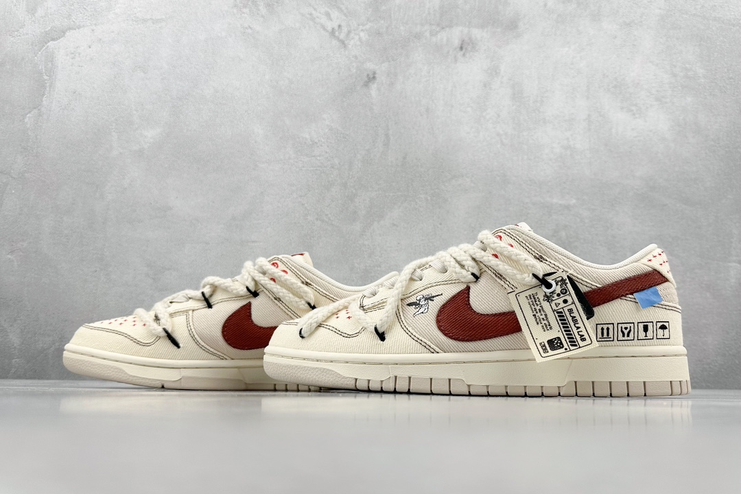 Nike Dunk Low 天使刺子绣 灰棕红 DV0834-100