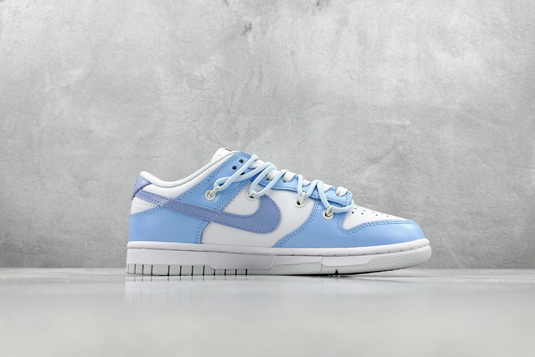 Nike Dunk Low Happy Lamb White Blue Cute Girl Deconstruction Double Shoelaces SB Strap Low Top Low Top Casual Shoes DH9765-102