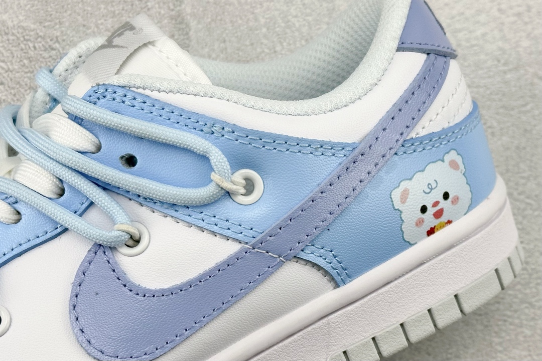 Nike Dunk Low Happy Lamb White Blue Cute Girl Deconstruction Double Shoelaces SB Strap Low Top Low Top Casual Shoes DH9765-102