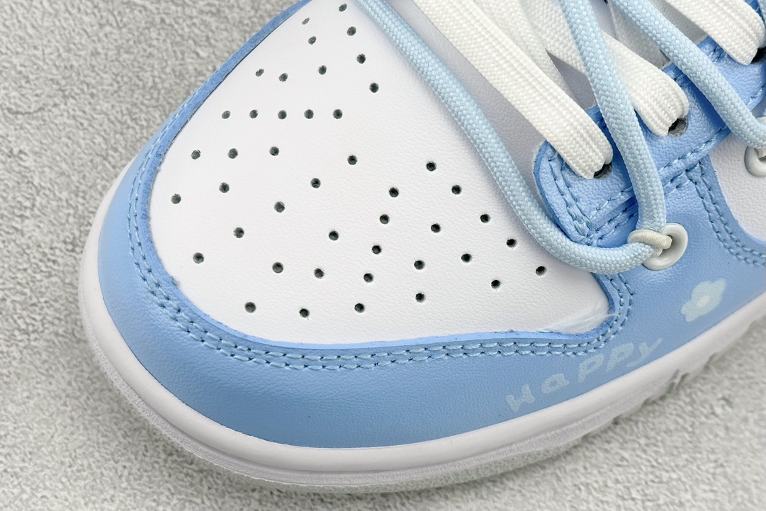 Nike Dunk Low Happy Lamb White Blue Cute Girl Deconstruction Double Shoelaces SB Strap Low Top Low Top Casual Shoes DH9765-102