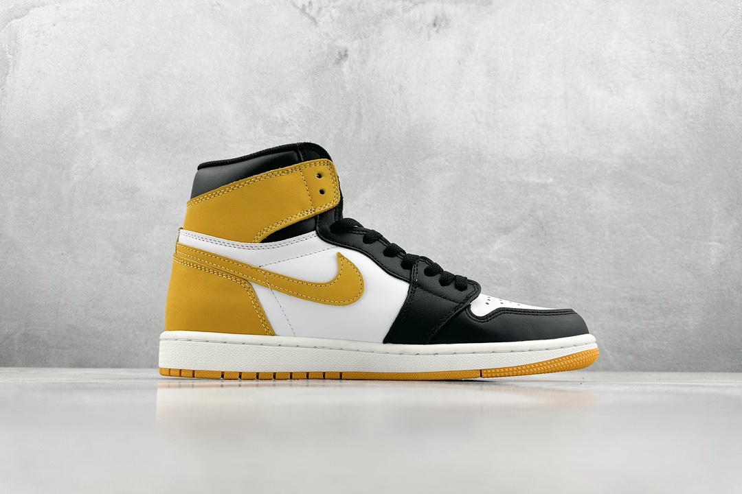 JordanAJ1RetroHighOG黑黄#原鞋原楦头纸板开发确保原汁原味完美呈现一代版型1:1鞋头弧