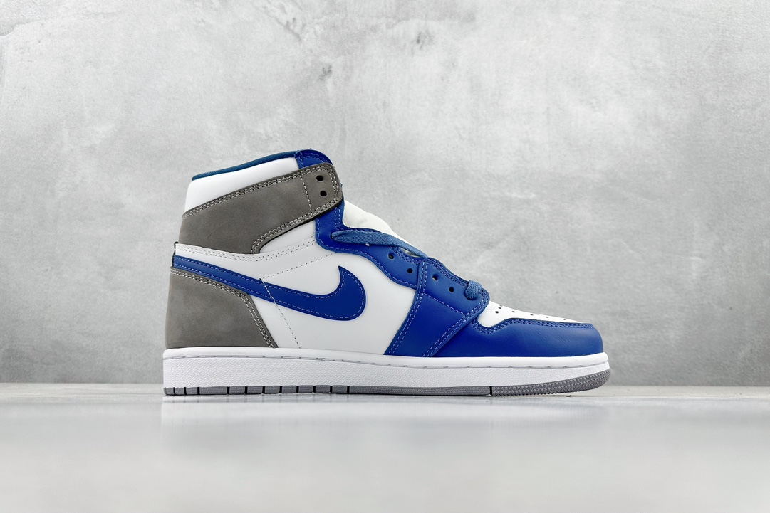 JordanAJ1RetroHighOG灰蓝白#原鞋原楦头纸板开发确保原汁原味完美呈现一代版型1:1鞋头