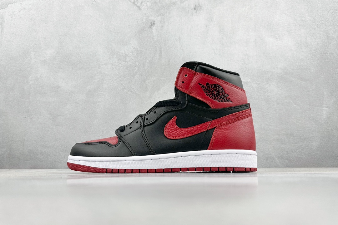 JordanAJ1RetroHighOG黑红#原鞋原楦头纸板开发确保原汁原味完美呈现一代版型1:1鞋头弧