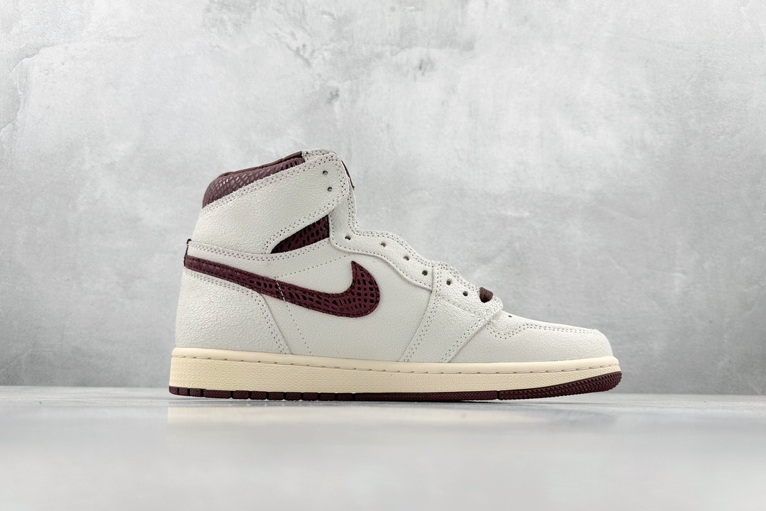 JordanAJ1RetroHighOG白酒红蛇纹#原鞋原楦头纸板开发确保原汁原味完美呈现一代版型1:1