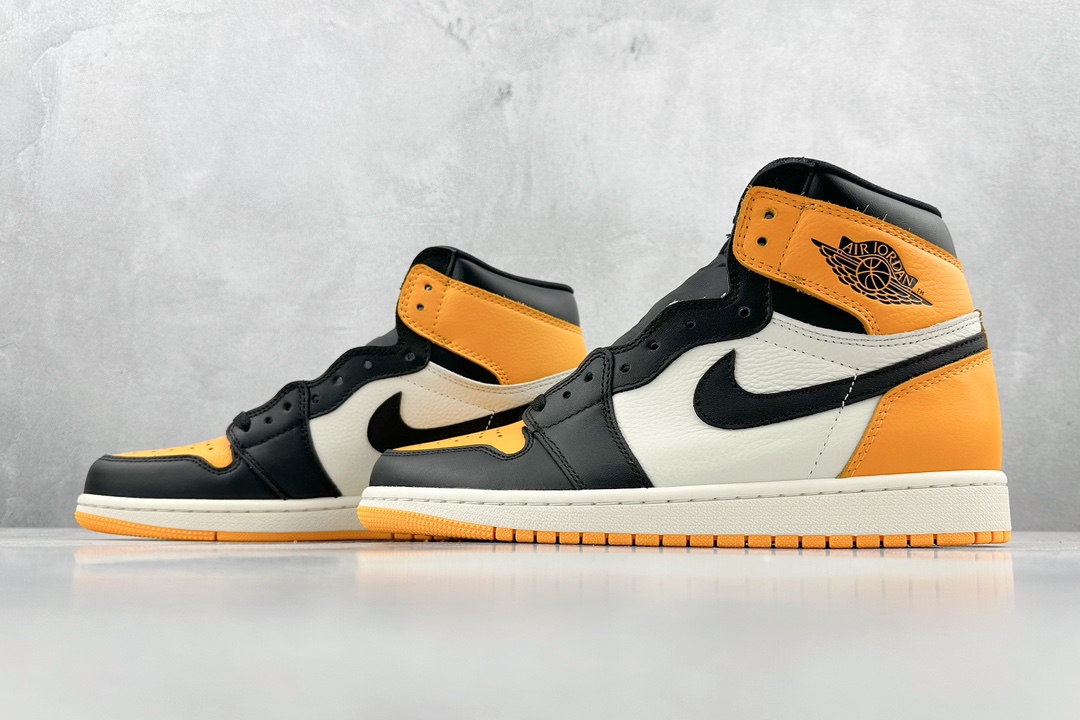 JordanAJ1RetroHighOG黑黄脚趾#原鞋原楦头纸板开发确保原汁原味完美呈现一代版型1:1鞋