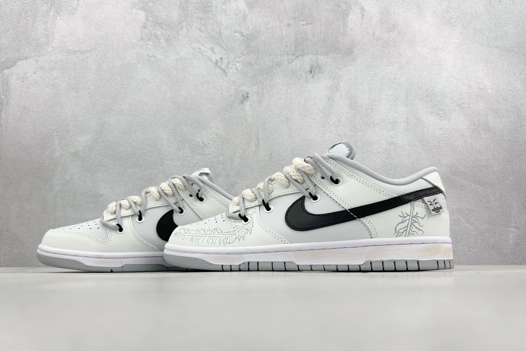 260 NIKE SB Dunk Low 银饰羽毛 高街情侣 达芬奇 DJ6188-001