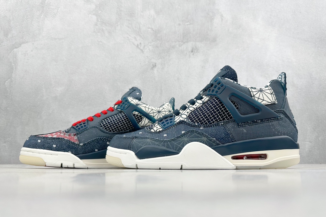 350 PB Air Jordan AJ4 刺子绣牛仔蓝 CW0898-400