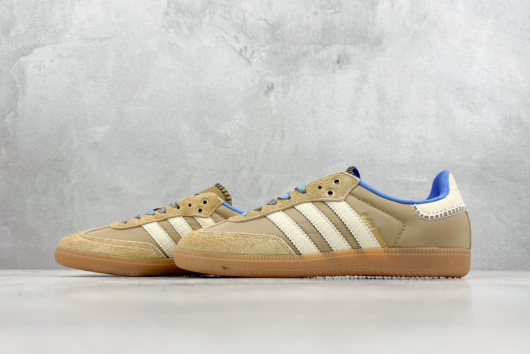 200  AD Originals GAZELLE INDOOR x Wales Bonner  联名复古低帮休闲运动慢跑鞋  IH3261