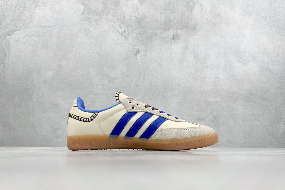 200  AD Originals GAZELLE INDOOR x Wales Bonner  联名复古低帮休闲运动慢跑鞋   IH7756