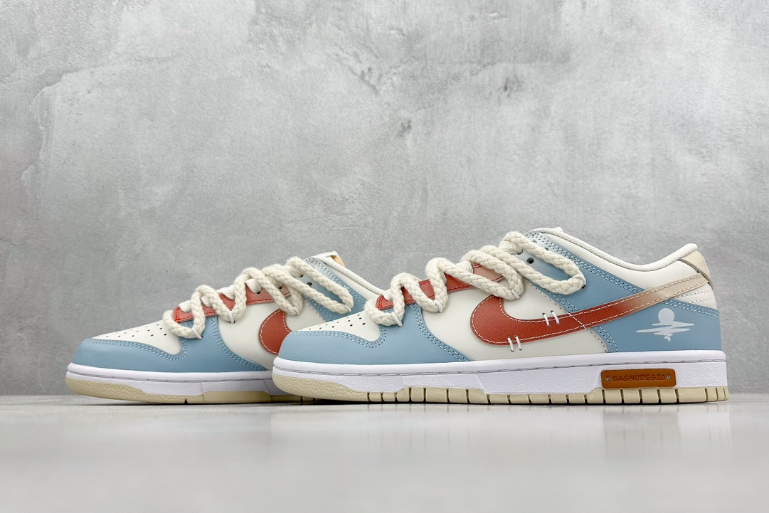 260 Nike SB Dunk Low 复古海岸 蓝白棕 解构抽绳鞋带  DV0831-003