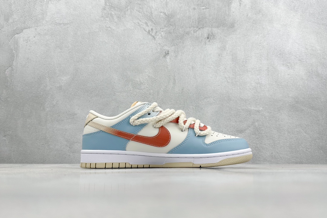 260 Nike SB Dunk Low 复古海岸 蓝白棕 解构抽绳鞋带  DV0831-003