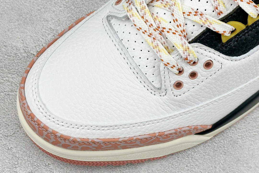 F version Air Jordan 3 Retro ”Vintage Floral” white, black and pink trendy retro basketball shoes 441140-100