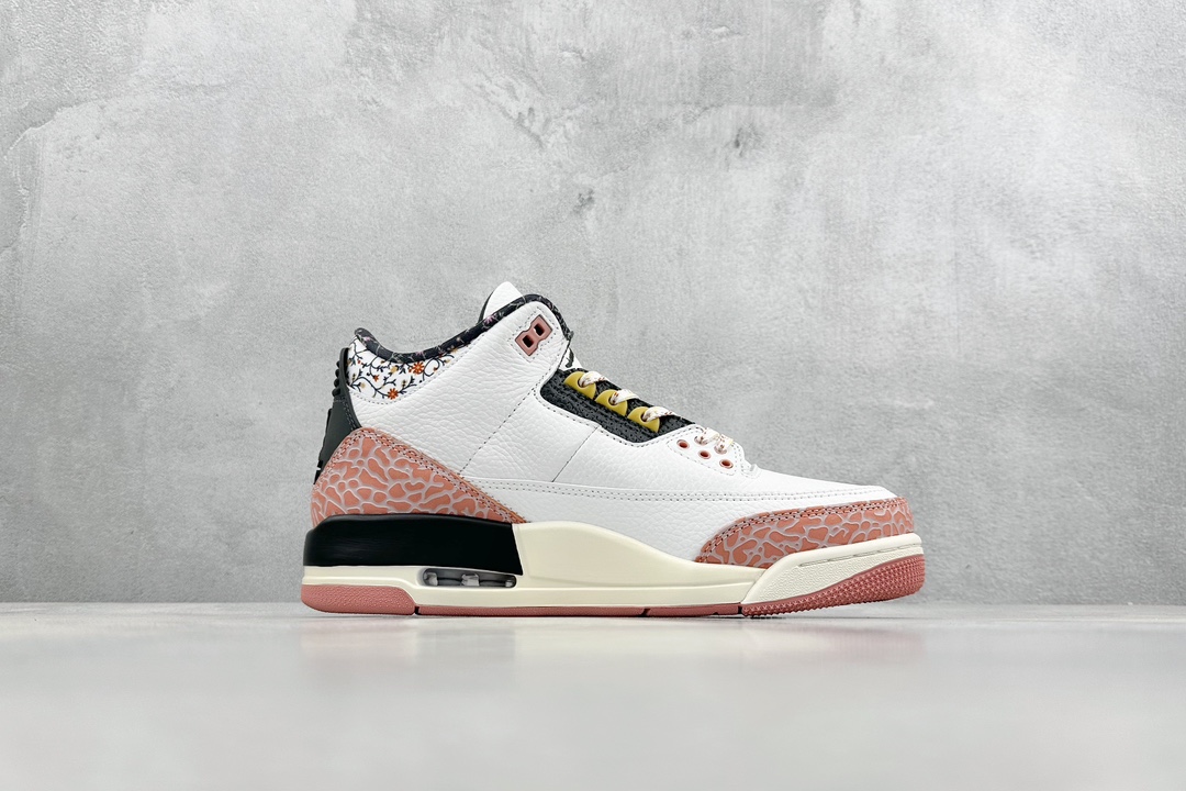 300 F版 Air Jordan 3 Retro ”Vintage Floral” 白黑粉 潮流复古篮球鞋  441140-100