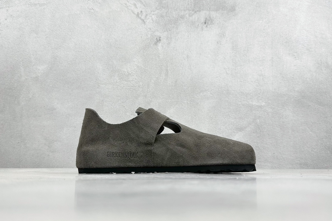 220 BK版 Birkenstock London 勃肯 博肯全鞋 皮革绒面双扣时尚休闲平底鞋