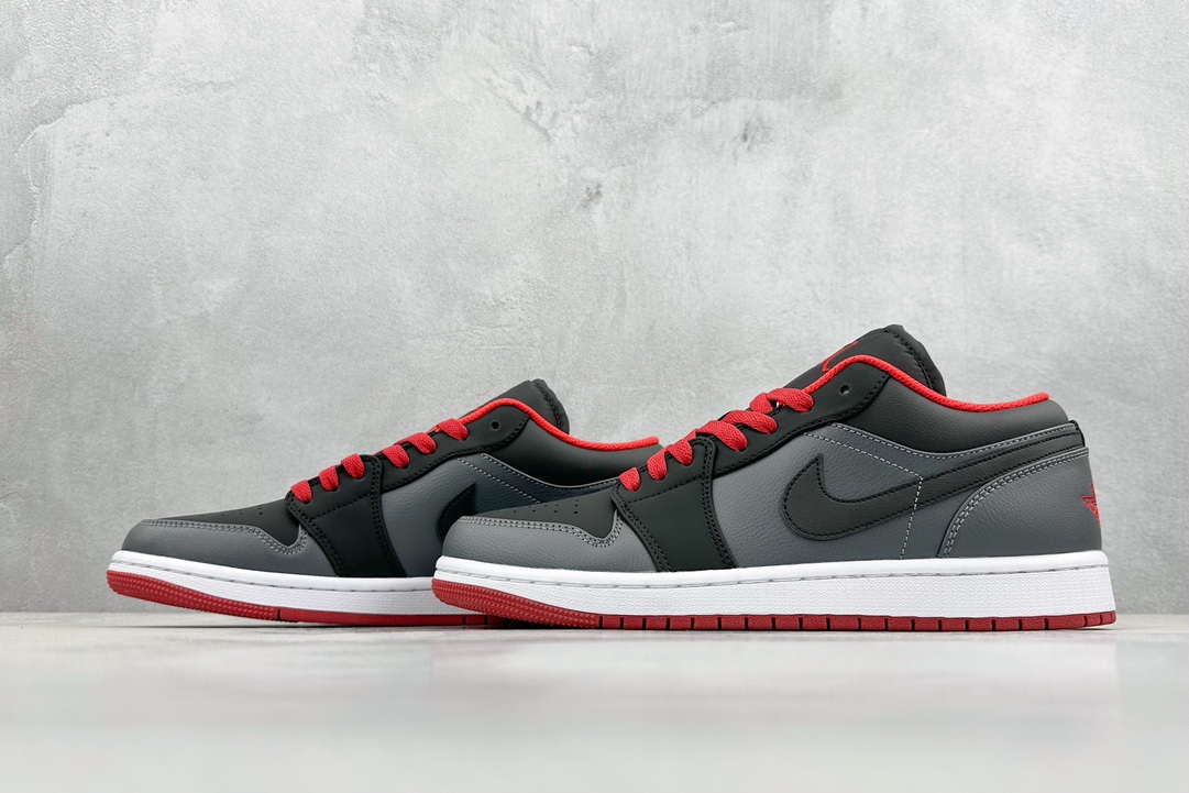 200 K版 Air Jordan 1 Low 黑灰红  553558-002