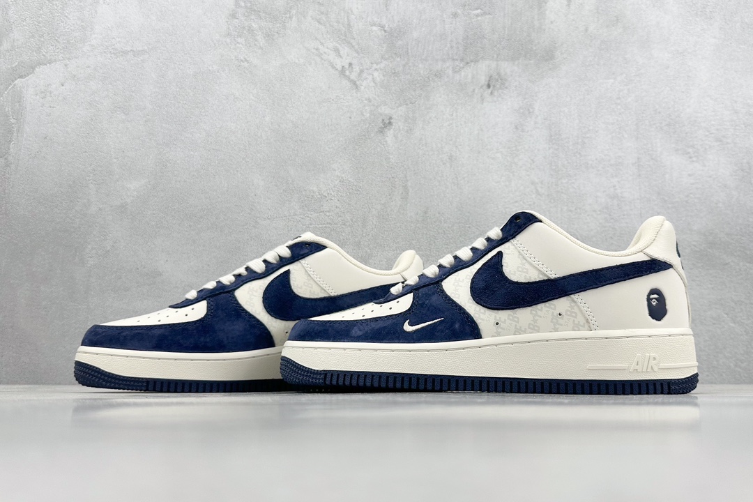 260 Nike Air Force 1 Low 07 x BAPE 米白深蓝 BA8806-222