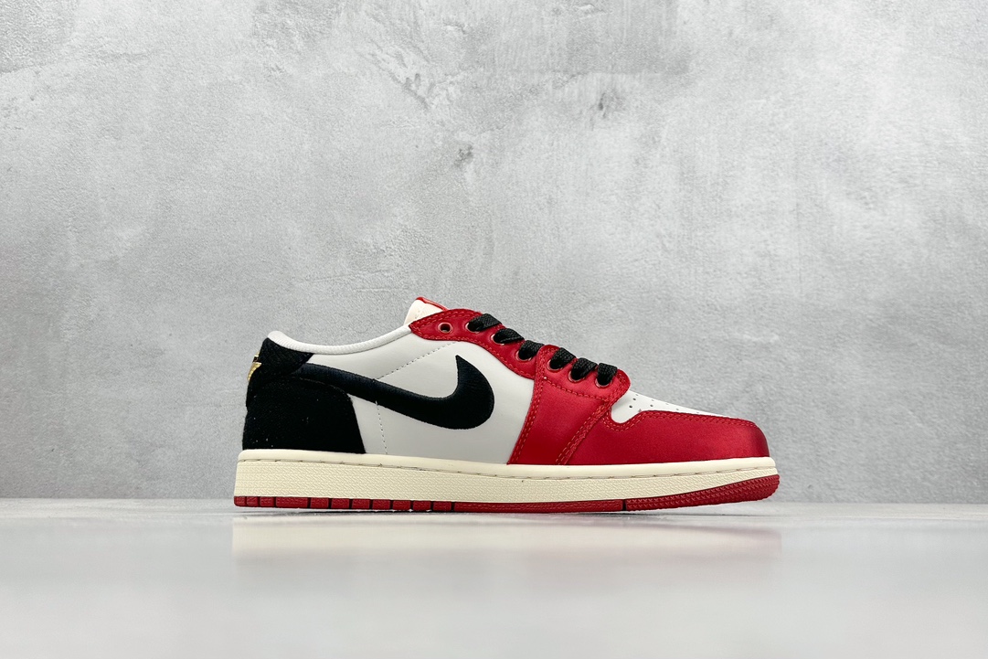 200 Air Jordan 1 Low 黑红丝绸 AJ1乔1低帮休闲板鞋 FN0432-100