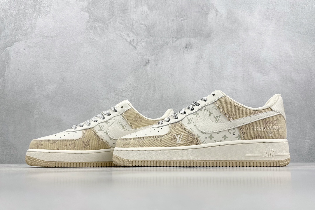 260 Nike Air Force 1 Low 07 x Louis Vuitton 白黄印花 DD8686-300