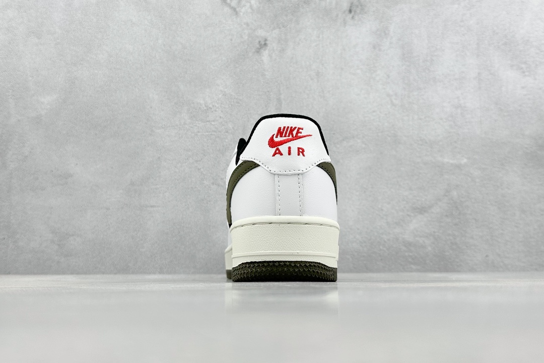 Nike Air Force 1 Low 07 White Black Army Green Hook AV0383-226