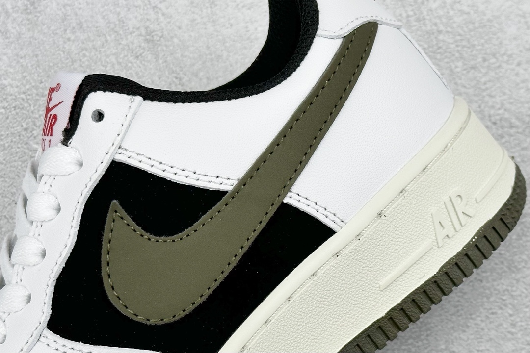 Nike Air Force 1 Low 07 White Black Army Green Hook AV0383-226