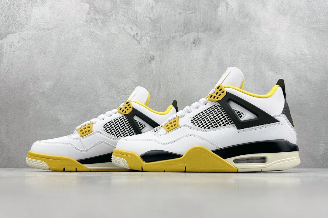 200 性价比 Air Jordan 4 Retro ”Vivid Sulfur” AJ4 乔4白黄 雷公 AQ9129-101