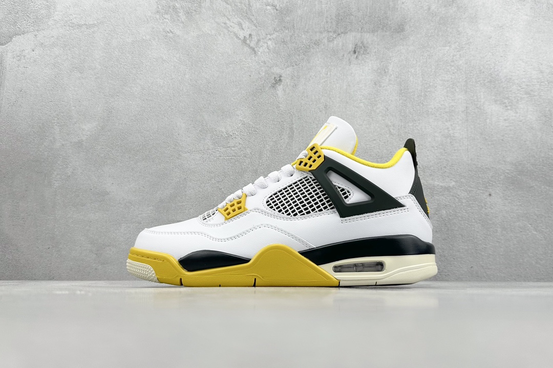 200 性价比 Air Jordan 4 Retro ”Vivid Sulfur” AJ4 乔4白黄 雷公 AQ9129-101