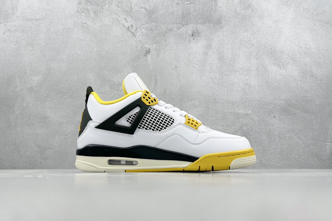 200 性价比 Air Jordan 4 Retro ”Vivid Sulfur” AJ4 乔4白黄 雷公 AQ9129-101